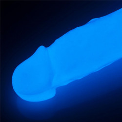 Dildo led giętkie duży penis podświetlany 21,5 cm