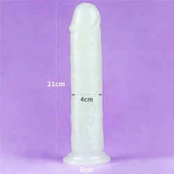Dildo ledowe duże podświetlane na przyssawce 20 cm