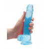 Dildo gumowe silikonowe żylaste z przyssawką 21 cm