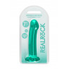 Dildo gładkie zielone z mocną przyssawką 17 cm