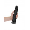 Czarne żylaste dildo z mocną przyssawką 25,5 cm