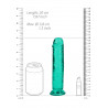 Żelowe zielone dildo z przyssawką waginalne i analne 20 cm