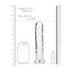 Żelowe przezroczyste dildo z przyssawką waginalne i analne 22 cm