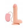 Sterczący penis z jądrami wibrator przyssawka 25cm
