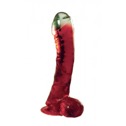 Żelowy penis z przyssawką jądrami realistyczny 16c