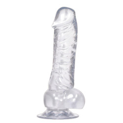 Realistyczne przezroczyste dildo przyssawka 18cm