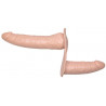 Uprząż z podwójnym dildo penisem sex lesbijski