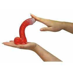 Żelowe dildo realistyczne z jądrami przyssawka 15c