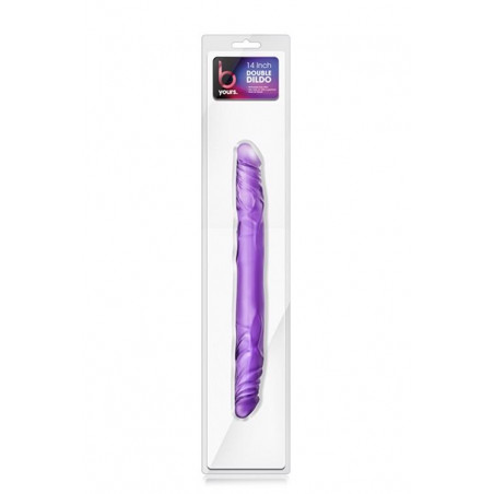 Dildo-b yours 14""""double dildo purple