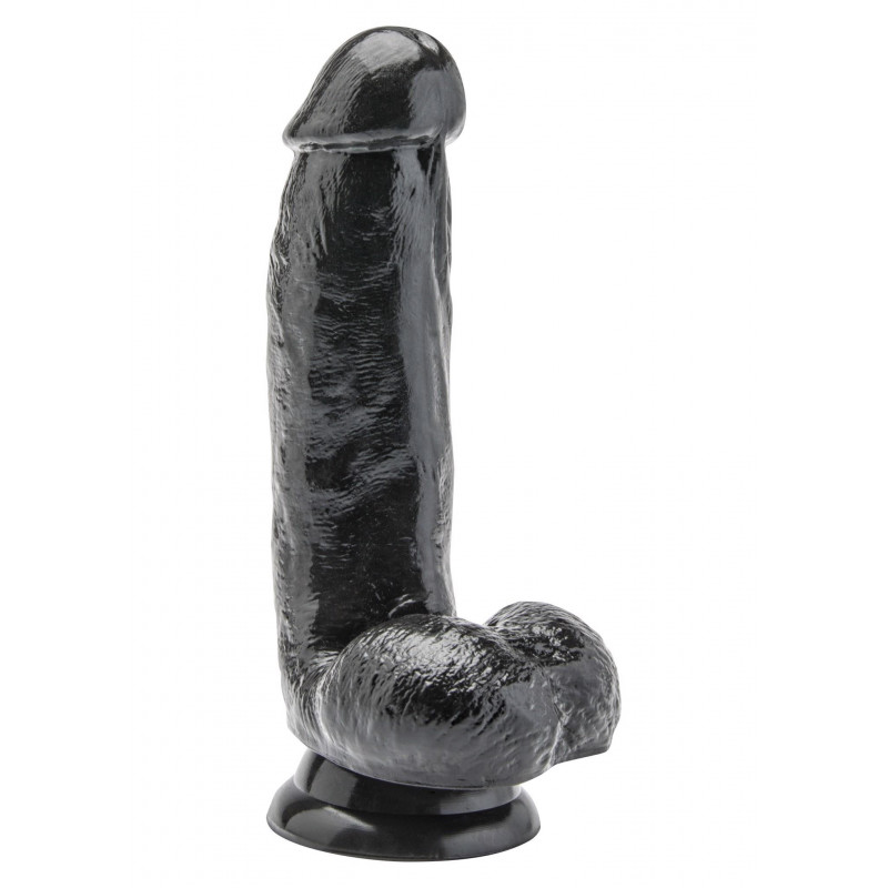 Dildo z jądrami przyssawka realistyczny penis 15cm