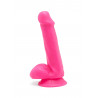 Silikonowy penis dildo z jądrami przyssawką 15cm
