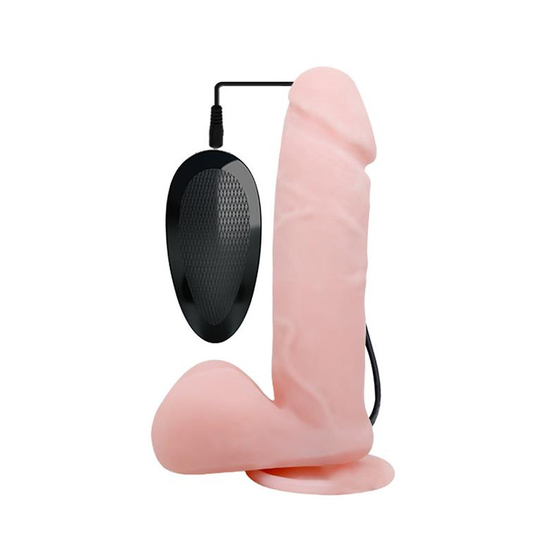 Wibrujący penis realistyczny przyssawka jądra 19cm