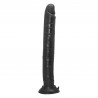 Mega długie czarne dildo z przyssawką żylaste 32cm