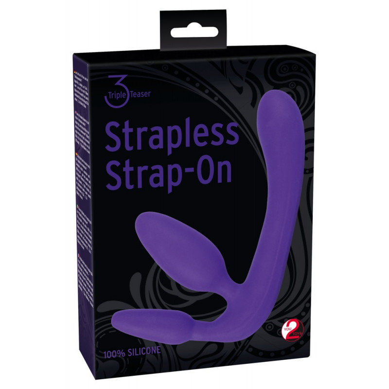 Potrójne dildo strap-on penetracja każdej dziurki