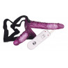 Podwójny wibrator strapon na paskach 18cm 10cm sex